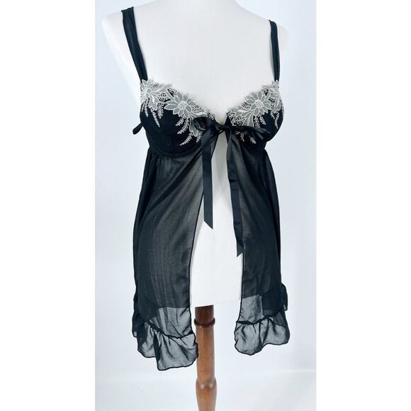 NWT FashionBug Vintage Y2K Black Lingerie Set Size Medium - Picture 1 of 3